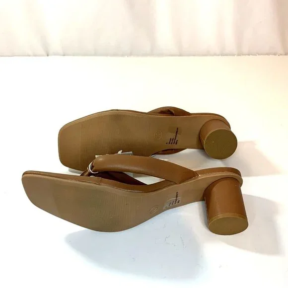 A New Day Womens Elvie Sandal Pump Brown Tan Slip On Comfort - Picture 8 of 10